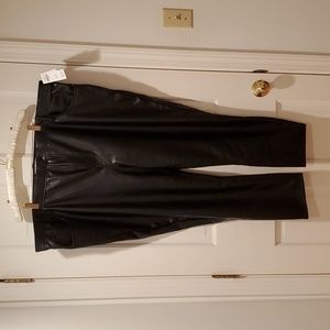 Abercrombie & Fitch Plus Vegan Leather Black Pants Size 24 Short NWT